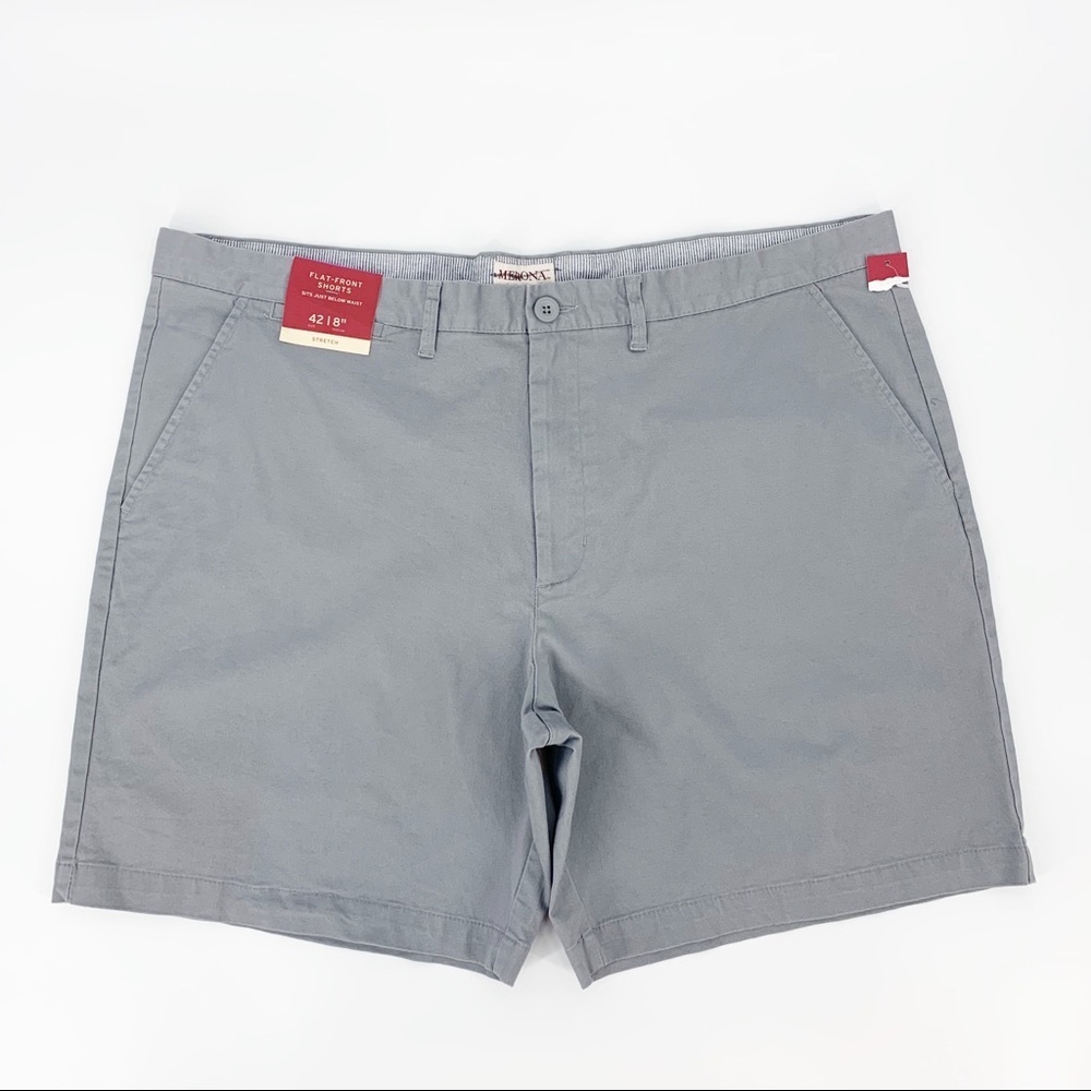Merona Gray Stretch Flat-Front Chino Shorts